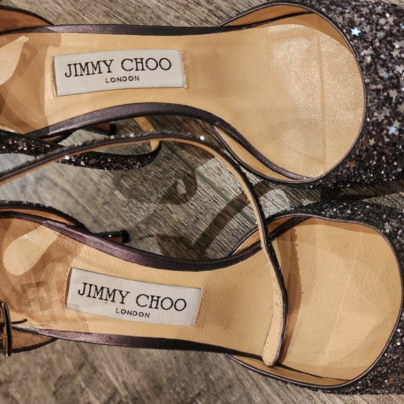 Jimmy Choo star coarse glitter sandals 37 - Picture 9 of 9